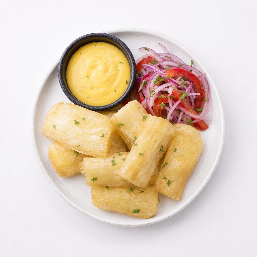 Yuca a la Huancaína.